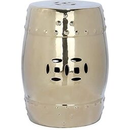 SAFAVIEH Modern Ceramic Garden Stool, in Gold, 35 X 35 X 45