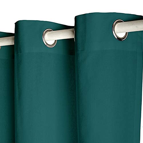 TODAY Cotton Curtain with Eyelets 140 x 250 cm Emerald Green