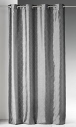 Homemaison - Shantung Curtain with Tortoise Print - Polyester - Fantasy Pattern - Ready to Hang with 8 Silver Eyelets - Suitable for Living Room and Bedroom - 140 x 260 cm - Ivory