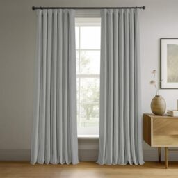HPD Half Price Drapes Signature Velvet Thermal Blackout Curtains for Living Room 108 Inch Long (1 Panel) Rod Pocket Insulated Blackout Curtains for Bedroom Window Curtains, 50W x 108L, Reflection Grey