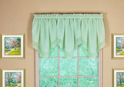 "Today's Curtain Emelia Original Voile Ascot 25"", Sage, 40"" W x 25"" L"