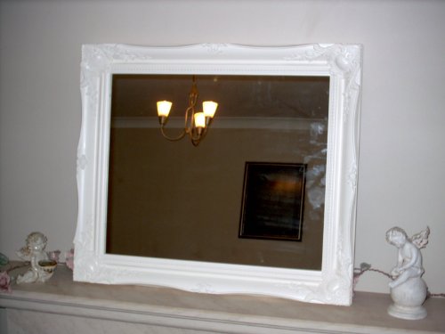 "Shabby Chic Mirrors Gloss White Shabby Chic Antique Style MIRROR-26"" X 30"" Overall Size (65cm X 75cm) -TV Show Supplier, 76 x 66,829117970-3"