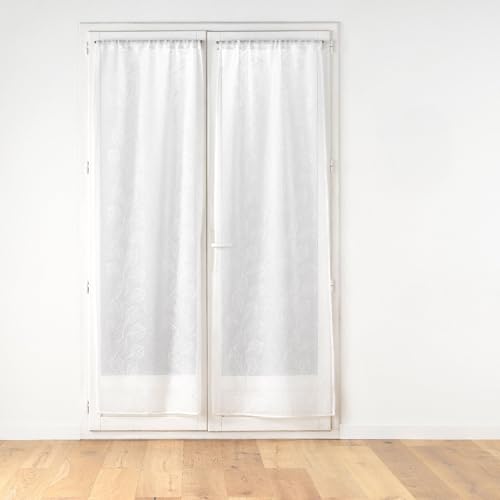 Douceur d'Intérieur, 2 x 70 x 240 cm Edenia White Embroidered Curtain Pole