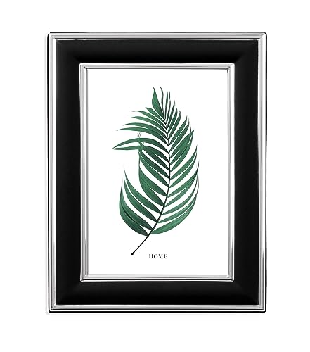 Inov8 Framing Tarnish Resistant Silver Plated Picture Frame - Silver Line/Black Design for 10x8 Inch(25x20cm) Photo