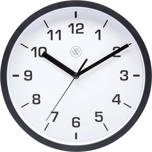 NeXtime N*XT Easy Small Wall Clocks, Metal, Plastic, Black, Diameter 20 cm