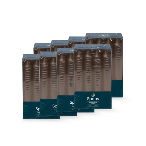 Spaas 8 Boxes of 8 Unscented Mini Taper Candles, 21/150mm, ± 5 Hours, Black
