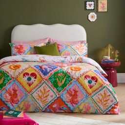 furn. Seraphine Duvet Cover Set – Reversible Geometric Mythical Celestial Easy Care Cotton Blend Bedding (Multicolour - Single)
