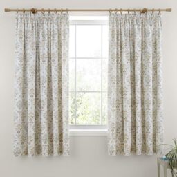 "Dreams & Drapes Edena Decorative Floral Lined Pencil Pleat Curtains – Pair of Fully Lined Traditional Printed Drapes, 66"" Width x 72"" Drop (168 x 183cm), Elegant Botanical Design any Room"