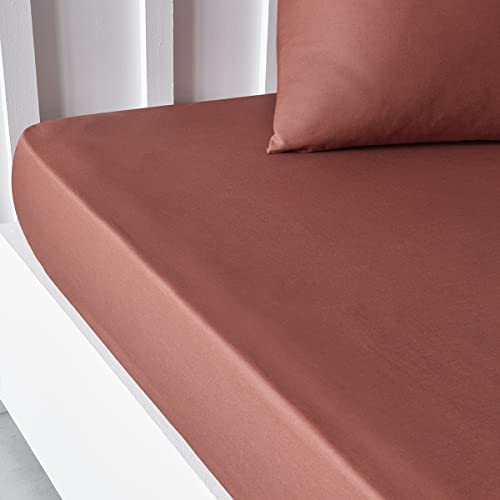 TODAY Essential Fitted Sheet 140 x 190 cm Double 100% Cotton Plain