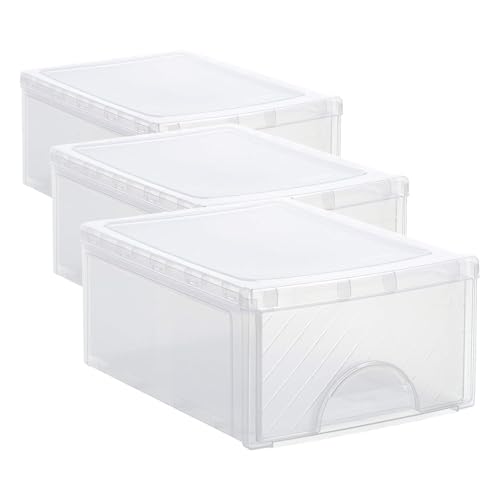 Rotho Frontbox small drawer box 1 drawer, Plastic (PP) BPA-free, transparent, klein (35.0 x 26.0 x 14.0 cm) (Pack of 3)