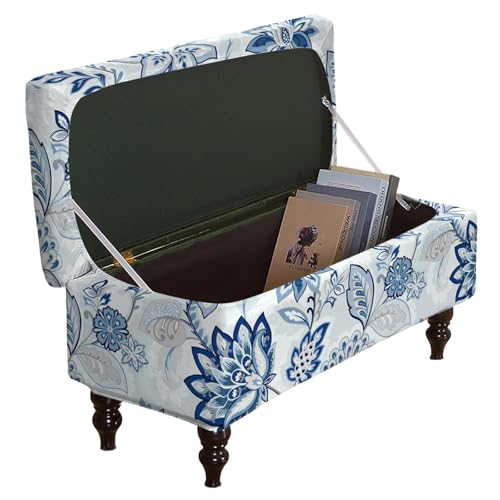 Eco-Ancheng Storage Ottoman Cover Rectangle Ottoman Slipcover Folding Storage Bench Cover Footrest Stool Slipcover Footstool Furniture Protector with Nonslip Elastic Bottom for Living Room (Small 12)