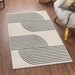 Livabliss Constance Hialeah Abstract Rug - Runner Rugs Living Room 80x150 cm, Hallway, Dining Room Area - Modern Marble Large Rug, Soft Luxurious Easy Care Medium Pile, Neutral Ivory and Black