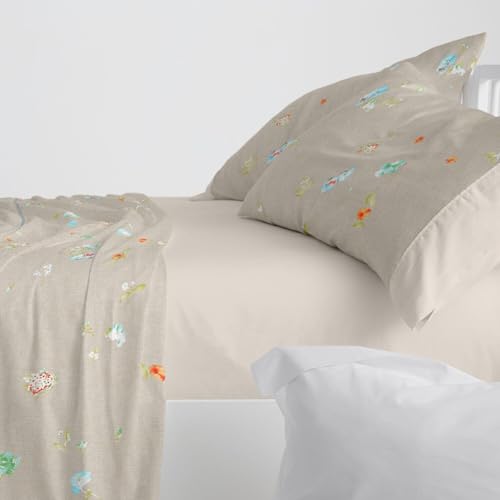 Burrito Blanco Sheet Set, Cotton, Linen, Ancho de 135