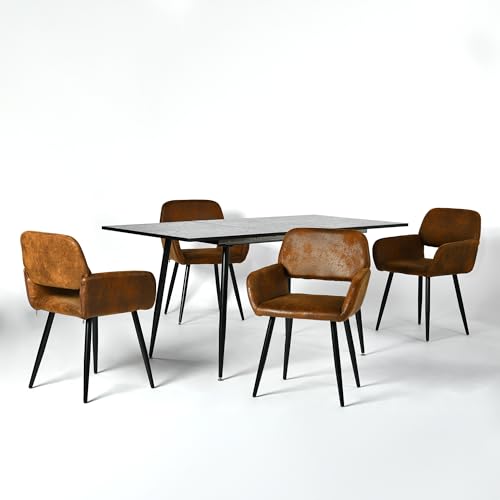 39F Furniture Dream Rectangular Dining Set with 4 Chairs - Set of 4 Chairs with Kitchen Table and Dining Room