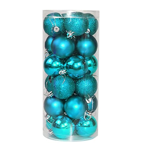 60mm/6Pcs Christmas Baubles Shatterproof Teal Blue, Christmas Tree Decorations Ball Ornaments Balls Xmas Hanging Decorations Holiday Decor - Shiny,Matte,Glitter