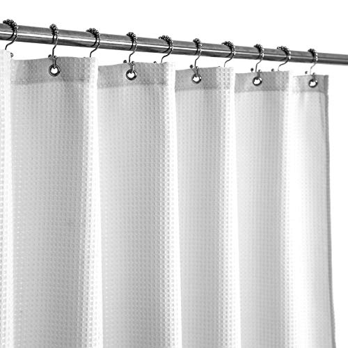Barossa Design Fabric Shower Curtain Waffle 71Wx75L(Longer) White