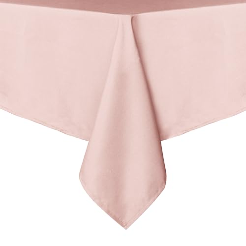sancua Rectangle Tablecloth - 54 x 120 Inch - Stain and Wrinkle Resistant Washable Polyester Table Cloth, Decorative Fabric Table Cover for Dining Tables, Buffet Parties and Camping, Blush