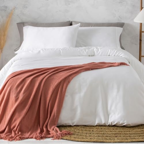 Burrito Blanco - Duvet Cover 100% Cotton 300 Thread Count 135 White - Includes fitted sheet and pillowcase - Satin feel - No shrinkage - Soft feel - Long lasting - Easy Iron - Tumble dry safe