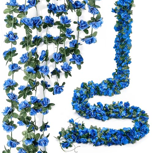 Miracliy 5 Pack 41 FT Flower Garland Decorations Plastic Artificial Flowers for Wedding Decoration Photo Booth Backdrop