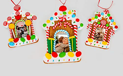 Christmas Tree Hanging Decorated with Candy Cane Personalise Photo Frame Xmas Tree Wall Home Décor Ornaments 12pcs Set
