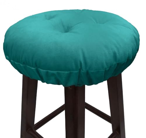 "Augld Bar Stool Cushion Covers -Anti-Slip Padded Round Chiar Cushion 14"" Velvet Teal"