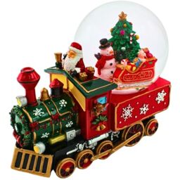 Konstsmide 4364-200 LED Lantern Santa Claus And Dog LED  Monochrome White Snow Covered Water Filled Incl Switch 1668879