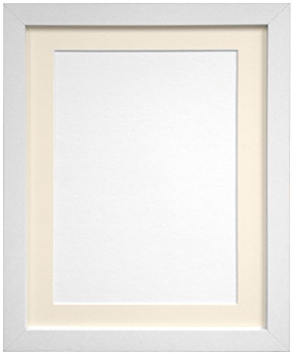 "FRAMES BY POST 25mm White Picture Photo Frame with Ivory Mount 7"" x 5"" For Pic Size 5"" x 3.5"""