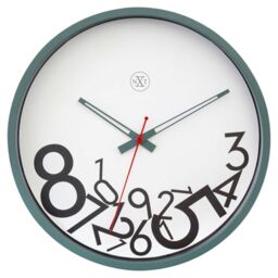 NeXtime Wall Clock 30 cm-Silent-Green/White-Plastic-nXt Dropped Numbers