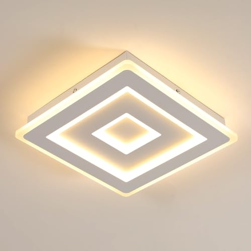 Comely Led Ceiling Light Square, 28cm 36w Modern Ceiling Lamp Square White Led Ceiling Lighting for Bedrooms, Living Rooms, Hallways, Warm Light 3000k