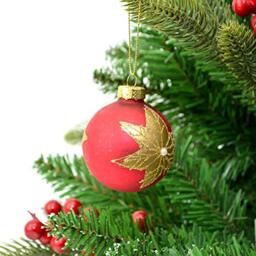 Shatchi 6pcs Hand Painted Glass Christmas Tree Baubles Balls Hanging Ornaments Decorations Seasonal Home Décor Xmas