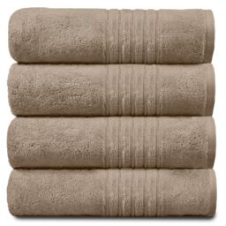 Gaveno Cavailia 100% Cotton Thick Absorbent 450 GSM Hampton Hand Towel [ Pack of 4-Natural (50x80 cm)