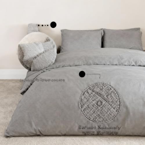 Sonive VC-C8 Flannel Duvet Cover Set gray 135×200 cm