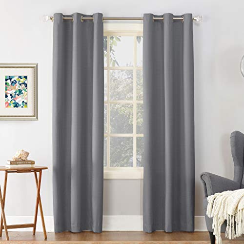 "Sun Zero Cooper Thermal Insulated Energy Efficient Grommet Curtain Panel, 40"" x 63"", Gray"