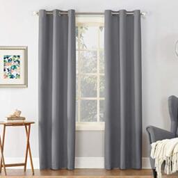 "Sun Zero Cooper Thermal Insulated Energy Efficient Grommet Curtain Panel, 40"" x 63"", Gray"