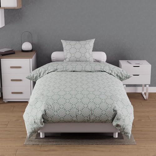 Soleil d'ocre, Esmeralda Duvet Cover Set Cotton 57 Thread Count 140 x 200 cm Green by Soleil d'Ochre
