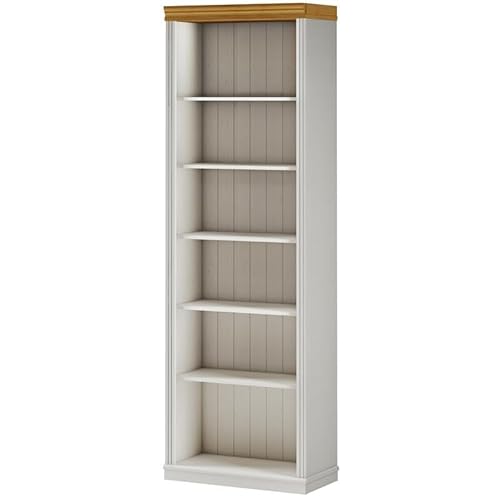 Anita Book Case 6 open with 1 bookcase in white honey, 74x37x223 cm