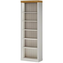 Anita Book Case 6 open with 1 bookcase in white honey, 74x37x223 cm