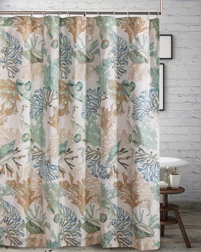 Barefoot Bungalow Atlantis Shower Curtain, 72x72-inch, Jade