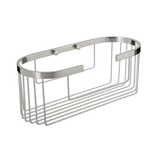 TATAY - Oval wall mounted shower basket. Rust proof aluminium. - Shower Caddy Bathroom - Dimensions 12x11.5x30 cm - No-Drill Installation - Quick Fix System - Screws Included - Easy Drainage