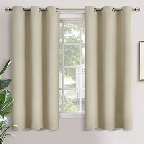 YoungsTex Beige Blackout Curtains 68 Inch Length for Bedroom 2 Panels - Thermal Insulated Drapes with Grommet Room Darkening Privacy for Living Room Dining Window, 42 x 68 Inch
