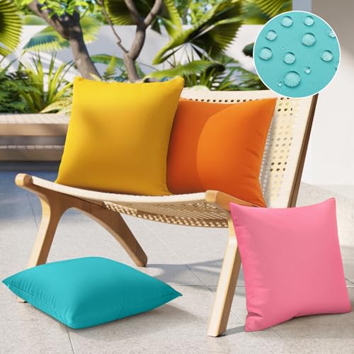 fauson Outdoor Waterproof Throw Pillow Covers Set of 4