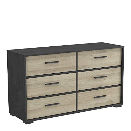 "Demeyere ""DIANA 3+3 drawer chest, chipboard, kronberg/sidewalk, 116,7 x 39,6 x 66,2 (LxWxH)"