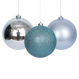 15cm/3Pcs Christmas Baubles Shatterproof Light Blue, Christmas Tree Decorations Ball Ornaments Balls Xmas Hanging Decorations Holiday Decor - Shiny,Matte,Glitter