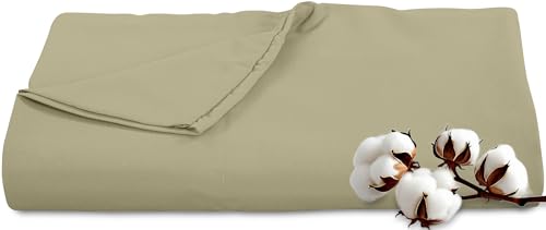 Royale Linens 300 Thread Count 100% Long Staple Combed Cotton Flat Sheet - Super Soft - Top Sheets - Cal King Flat Sheet Sold Separately - Breathable, Cool & Crisp Sheets Only (Cal King, Sage Green)