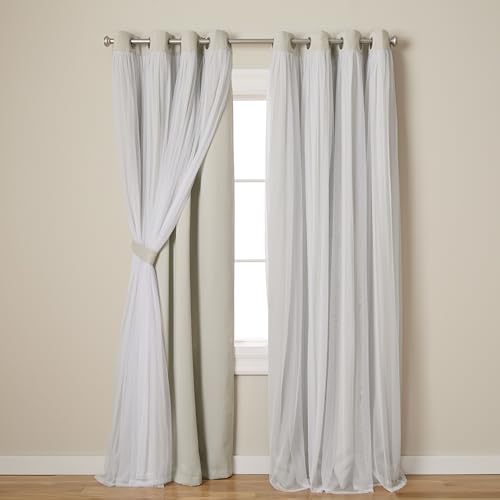 Exclusive Home Curtains Catarina Woven Blackout Grommet Top Panel Pair, Cloud Grey, 52x108, 2 Piece