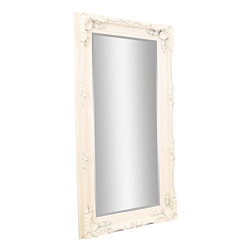 Barcelona Trading GL042-2 Carved Louis Large Cream Ornate French Frame Leaner/Wall Mirror, Wood, 175x89, Beige