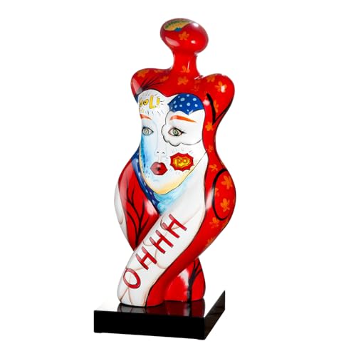 GILDE Femme Figurine Resin Graphical Pattern Glossy Red/White Height 71 cm x Width 32 cm