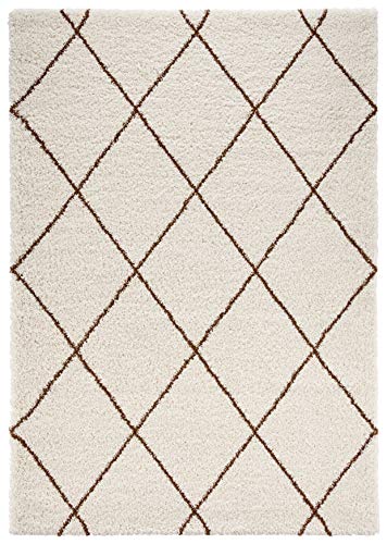 Mint Rugs Feel Deep-Pile Rug 160 x 230 cm Cream Ochre Brown