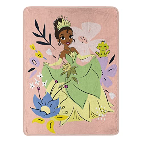 "Northwest Princess and The Frog Micro Raschel Throw Blanket, 46"" x 60"", Blossoming Tiana"