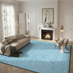 Safavieh Shag Rug for Living Room, Dining Room, Bedroom - Polar Shag Collection, Short Pile, in Light Turquoise, 155 X 229 cm